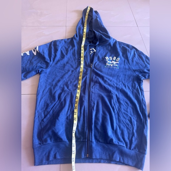 Maui And Sons Blue Hoodie Adult Sz M Florida 1980 spring lightweight pocket - Picture 14 of 16